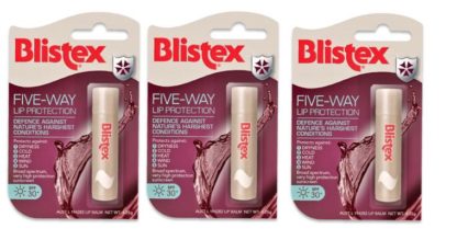 3 x Blistex Five Way Lip Protection SPF30+