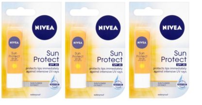 3 x Nivea Lip Care Sun Protect SPF30 Waterproof