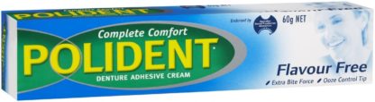 Polident Flavour Free Denture Adhesive Cream 60g